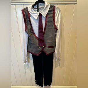 WEISSMAN Size Adult Medium Grey Plaid Vest Black Pants White Shirt Burga…